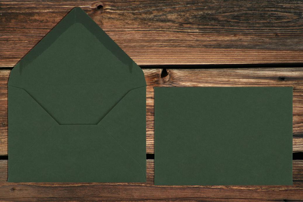 Briefhüllen 80x114 mm Nassklebend Dunkelgrün 120 g/qm